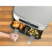 Ninja DZ100WMWH Foodi 4-in-1 Air Fryer with DualZone Technology, XL 8 Qt Capacity, Two Independent 4-Quart Baskets, Dove