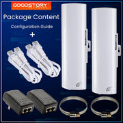 Good Story Wireless Bridge Point to Point Outdoor WiFi Network Expansion Kit, Long Range 5G, 1000Mbps, 2 Units Pre-Configured, White, WB504H