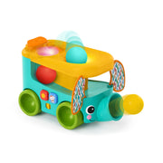 Bright Starts Pop & Roll Safari Bus Ball Play Toy, Elephant-Shaped, Multicolor, Infant 6 Months+