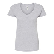Tultex B20259096 Women's Slim Fit Fine Jersey V-Neck T-Shirt, XL, Heather Grey