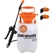 PetraTools HD101 Garden Sprayer, 1 Gallon Pump Sprayer with 52-Inch Hose, Adjustable Nozzles, Pressure Release Valve