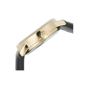 Timex - TIMEX WOMENS BLK LTHR WHT GLD TMX