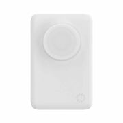 PopSockets MagSafe Power Pack Charger, 5000 mAh, White Clear, Portable Wireless Battery with Integrated Grip and Stand, 20W USB-C Wired Charging, 807350