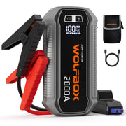 WolfBox 2000A Car Jump Starter Portable Battery Booster Pack 12V Power Bank for Gasoline Engines up to 7L and Diesel Engines up to 6L, Silver, W58L