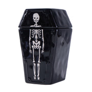 Way To Celebrate Halloween Ceramic Coffin Treat Jar, Black, 25 oz