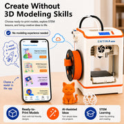 Entina Tina2C 3D Printer, Compact Mini FDM, 9-Point Auto Leveling, Quiet Operation, Orange