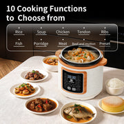 TINANA 6 Quart Electric Pressure Cooker, 9-in-1 Stainless Steel Multi Cooker with Safety Lock, Auto Release, Delay Timer, Intelligent Presets