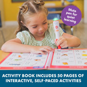 Educational Insights Hot Dots Let's Learn Kindergarten Reading Set with Interactive Pen, 50-Page Workbook, Ages 5+, 2446