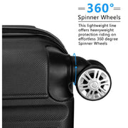Zimtown 3-Piece Nested Spinner Suitcase Luggage Set with TSA Lock, Black