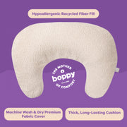 Boppy Nursing Pillow Luxe, Ergonomic Breastfeeding Pillow with Firm, High, Large Water-Repellent Cushion, Washable Premium Fabric Cover, Oatmeal Boucle