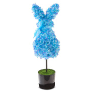 Way To Celebrate Hydrangea Bunny Topiary, Blue Hydrangea Blooms, Satin Ribbon Bow, Faux Moss Pot, 27 in