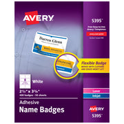 Avery 5395 Premium Adhesive Name Tags, 2.3