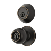 Hyper Tough 1754302 Keyed Entry Ball Doorknob and Single Cylinder Deadbolt Combo Pack Oil Rubbed Bronze
