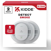 Kidde 20SD10 Smoke Detector, 10-Year Battery Powered, LED Warning Light Indicators, 2 Pack