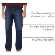 Carhartt Men's Relaxed Straight Jeans, Durable 13-Ounce Cotton Denim, Deep Creek, 34W x 32L, 105119