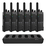 Cobra PX655 Pro Business 2W FRS Radios - 6-Pack with 6 Port Charging Dock (Black)