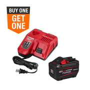 Milwaukee M18 REDLITHIUM FORGE HD12.0 Battery Pack Starter Kit, 18-Volt Lithium-Ion, 12Ah, Rapid Charger, Chemical-Resistant Housing