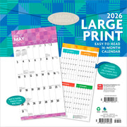 BrownTrout Publishers Inc. Large Print 2026 12 x 24 Inch (Hanging) Monthly Square Wall Calendar Matte Paper