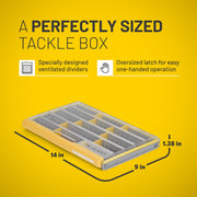 Plano EDGE 3700 Premium Thin Fishing Tackle Utility Box, Clear Yellow, Waterproof, Rust-Resistant, 14 in x 9 in x 1.38 in PLASE371