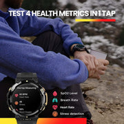 Amazfit T-Rex 2 Rugged Outdoor Smartwatch, 1.39in HD AMOLED Display, Dual-Band GPS with Six Satellite Systems, 24-Day Battery Life, Military-Grade Durability, 150+ Sports Modes, Water Resistant 100m, Black