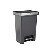 Rubbermaid Kitchen Trash Can, 19 Gallon, Dual Compartment, Step Lid, Fingerprint-Resistant Charcoal Stainless Steel Rim, 2181035