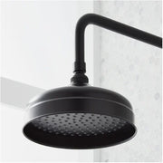 Signature Hardware 497795 Baudette Exposed Pipe Shower System with Rainfall Shower Head, Shower Arm, and Cross Handles, Matte Black