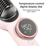 L'ANGE HAIR Smooth-It 2-in-1 Digital Hair Straightening Comb with Adjustable Temperature, Negative Ion Technology, Protective Heat Shield, Dual Voltage, Black