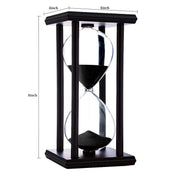 Bellaware Hourglass Timer, 60 Minute, Black Sand, Wooden Frame, 4 x 4 x 8 in