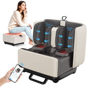 Comfier 2 in 1 Foot Massager Machine & Ottoman Rest, Shiatsu Foot Calf Massager with Heat