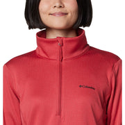 Columbia Park View Grid Fleece Long-Sleeve Half-Zip for Ladies - Daredevil - 1X