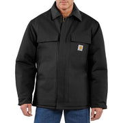 Carhartt C003 Loose-Fit Firm Duck Insulated Traditional Coat for Men - Black - 2XLT