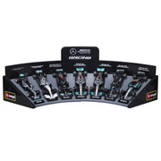 Bburago F1 Mercedes AMG Deluxe Gift Set, 1:43 Scale Race Car with Display Stand, Multicolor