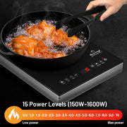 Duxtop E200AIR/ 9500STIR 1600W Single Burner Electric Cooktop, Electric Hot Plate for Cooking