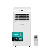 Hisense 5,000 BTU Portable Air Conditioner, 150 Sq Ft Coverage, Multi-Purpose Modes, Dual Control System, Easy Clean Filter, Snap-Assembly Window Kit, Self-Evaporation System, White, WAP0525CR1W