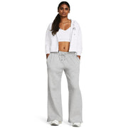 Under Armour Icon Fleece Wide-Leg Pants for Ladies - Mod Gray Light Heather/White - L