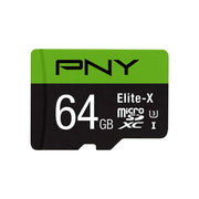 PNY P-SDU64U390EX-GE Elite-X microSDXC Card with Adapter - UHS-I, U3 - up to 90MB/sec - 64GB