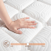 Babo Care 12 Inch Queen Euro Top Hybrid Mattress, Medium Firmness, Cooling Gel Memory Foam, Pocket Coils, Breathable Cover
