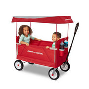 Radio Flyer 3953Z 3-in-1 All Terrain Off-Road EZ Folding Kids Wagon with Canopy, Red