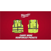 Milwaukee 48-73-5024 Mens Class 2-High Visibility Safety Vest With 10-Pockets 4XL/5XL Yellow