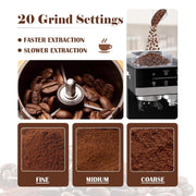 Bluebow Espresso Machine with Grinder 20Bar Semi-Automatic Coffee Maker with Milk Frother Steam Wand