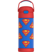 Thermos DSF40525SUW6 Kids Stainless Steel Funtainer Water Bottle with Straw, Red, 14 Fluid Ounces