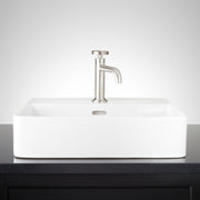 Hibiscus White Rectangular Fireclay Vessel Sink - Single Hole