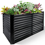 Land Guard Raised Garden Bed, Durable Galvanized Metal, 8x4x3 ft, Rectangle, Nardo Gray, JX240/90-S-HUI