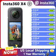 Insta360 X4 8K Panoramic Action Camera, 72MP Photos, FlowState Stabilization, Waterproof to 10M, Black