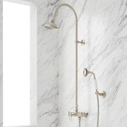 Baywood Exposed Pipe Shower with Hand Shower - Brushed Nickel