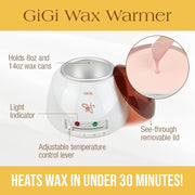 GiGi Mini Pro Hair Removal Waxing Kit, Portable Wax Warmer with Pre and Post Care, Ardell Eyebrow Palettes and Brushes, Unscented for Face and Body, GG140