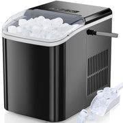 Edx Countertop Ice Maker Portable, 26.5 lb Output, 2L Water Tank, Self-Cleaning, Bullet Ice Cubes in 6 Minutes, Includes Basket and Scoop, Black