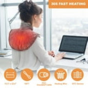 Keenstone Wearable Weighted Heating Pad for Neck and Shoulders, 2.2 lb Weighted, Large 19.3 x 22.4 in, Gray - Soft Material