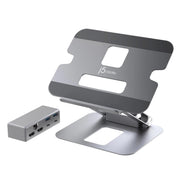 J5Create Multi-Angle Dual HDMI Laptop Docking Station with USB-C Mini Dock, 4K HDMI, Gigabit Ethernet, 100W Power Delivery, Aluminum Riser, Space Gray, JTS427