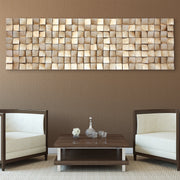 Empire Art Direct Textured 2 Metallic Hand Painted 3D Rugged Wooden Blocks Gold Leaf Wall Art, 72 in x 22 in, PMO-120912B-7222